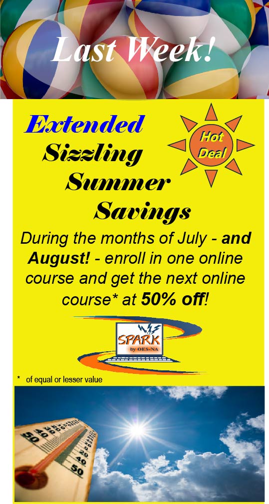 Sizzling Summer Savings on online training! EXTENDED through AUGUST  2025 BOGO50